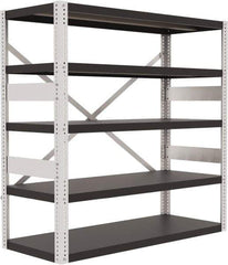 Valley Craft - 4 Shelf Starter Open Steel Shelving - 10,000 Lb Capacity, 60" Wide x 60" High x 24" Deep, Gray - Industrial Tool & Supply