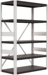 Valley Craft - 4 Shelf Starter Open Steel Shelving - 10,000 Lb Capacity, 48" Wide x 72" High x 24" Deep, Gray - Industrial Tool & Supply