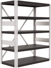 Valley Craft - 4 Shelf Starter Open Steel Shelving - 10,000 Lb Capacity, 48" Wide x 60" High x 24" Deep, Gray - Industrial Tool & Supply