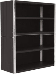 Valley Craft - 4 Shelves, 10,000 Lb Capacity, Enclosed Shelving - 60" Wide x 24" Deep x 72" High, Gray - Industrial Tool & Supply