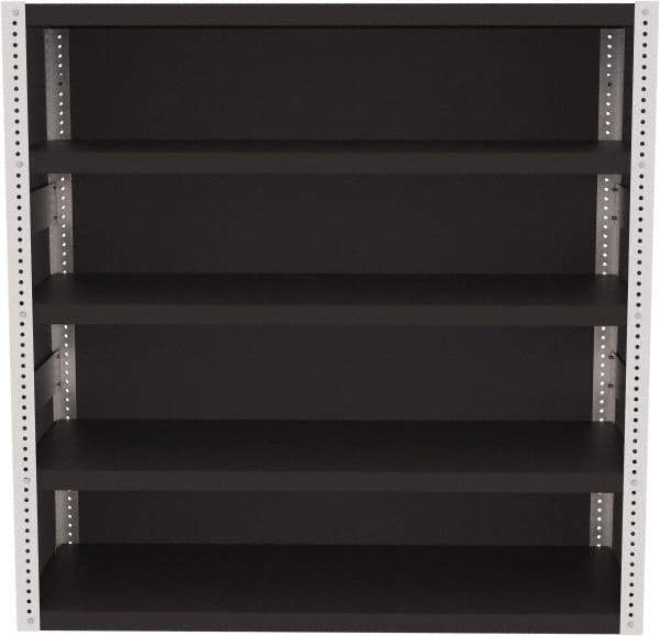 Valley Craft - 4 Shelves, 10,000 Lb Capacity, Enclosed Shelving - 60" Wide x 24" Deep x 60" High, Gray - Industrial Tool & Supply