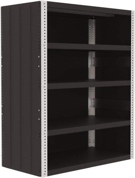 Valley Craft - 4 Shelves, 10,000 Lb Capacity, Enclosed Shelving - 48" Wide x 24" Deep x 60" High, Gray - Industrial Tool & Supply