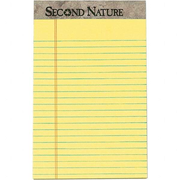 TOPS - 50 Sheet, 5 x 8", Narrow Writing Pad - Canary - Industrial Tool & Supply