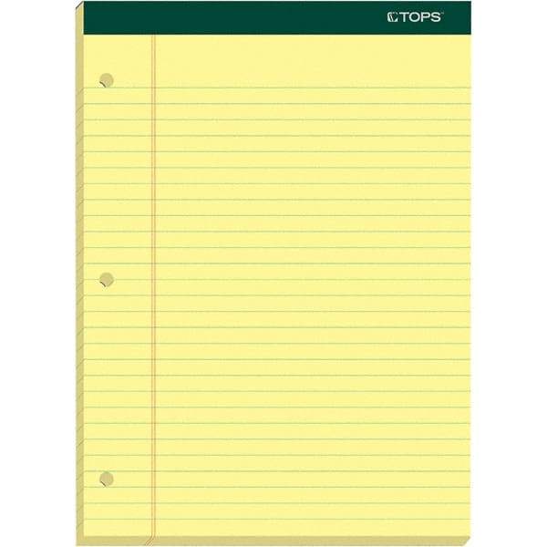 TOPS - 100 Sheet, 8-1/2 x 11-3/4", Legal/Wide (Style) Writing Pad - Canary - Industrial Tool & Supply