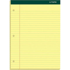 TOPS - 100 Sheet, 8-1/2 x 11-3/4", Legal/Wide (Style) Writing Pad - Canary - Industrial Tool & Supply