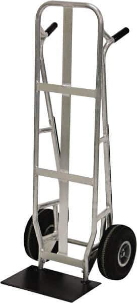 Valley Craft - 600 Lb Capacity 51" OAH Hand Truck - Dual Loop Handle, Aluminum, Pneumatic Wheels - Industrial Tool & Supply