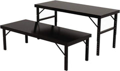 Valley Craft - 34 Wide x 84" Deep x 28" High, Steel Work Table - 14 Gauge Stainless Steel Top, Adjustable Height Legs, Gray - Industrial Tool & Supply