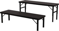 Valley Craft - 28 Wide x 96" Deep x 28" High, Steel Work Table - 14 Gauge Stainless Steel Top, Adjustable Height Legs, Gray - Industrial Tool & Supply