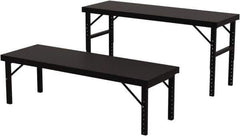 Valley Craft - 28 Wide x 84" Deep x 28" High, Steel Work Table - 14 Gauge Stainless Steel Top, Adjustable Height Legs, Gray - Industrial Tool & Supply