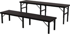 Valley Craft - 28 Wide x 120" Deep x 28" High, Steel Work Table - 14 Gauge Stainless Steel Top, Adjustable Height Legs, Gray - Industrial Tool & Supply