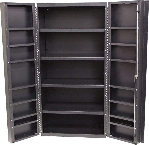 Valley Craft - 16 Shelf Storage Cabinet - Steel, 48" Wide x 24" Deep x 84" High, Gray - Industrial Tool & Supply