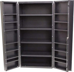 Valley Craft - 16 Shelf Storage Cabinet - Steel, 48" Wide x 24" Deep x 84" High, Gray - Industrial Tool & Supply