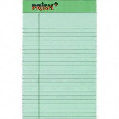 TOPS - 50 Sheet, 5 x 8", Narrow Legal Pad - Pastel Green - Industrial Tool & Supply