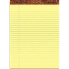 TOPS - 50 Sheet, 8-1/2 x 11", Legal/Wide (Style) Legal Pad - Canary - Industrial Tool & Supply