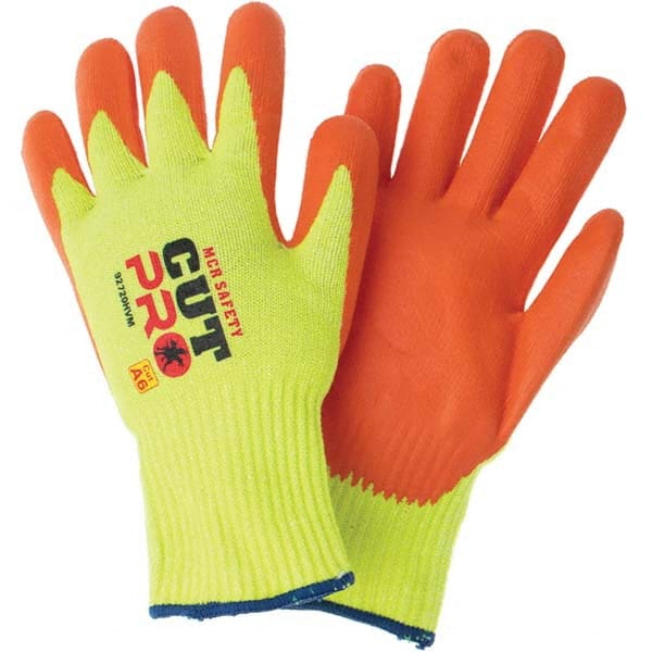 MCR Safety - Size M, ANSI Cut Lvl A6, Puncture Lvl 4, Abrasion Lvl 6, Nitrile Coated Synthetic Cut Resistant Gloves - Industrial Tool & Supply