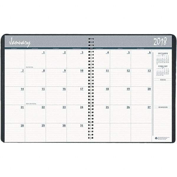 House of Doolittle - 32 Sheet, 6-7/8 x 8-3/4", Monthly Planner - Black - Industrial Tool & Supply