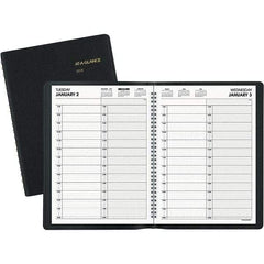 AT-A-GLANCE - 365 Sheet, 8 x 10-7/8", Appointment Book - Black - Industrial Tool & Supply