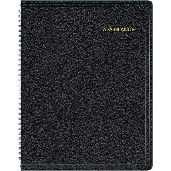 AT-A-GLANCE - 128 Sheet, 8-1/4 x 10-7/8", Weekly/Monthly Appointment Book - Black - Industrial Tool & Supply
