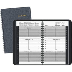 AT-A-GLANCE - 104 Sheet, 4-7/8 x 8", Weekly Appointment Book - Black - Industrial Tool & Supply