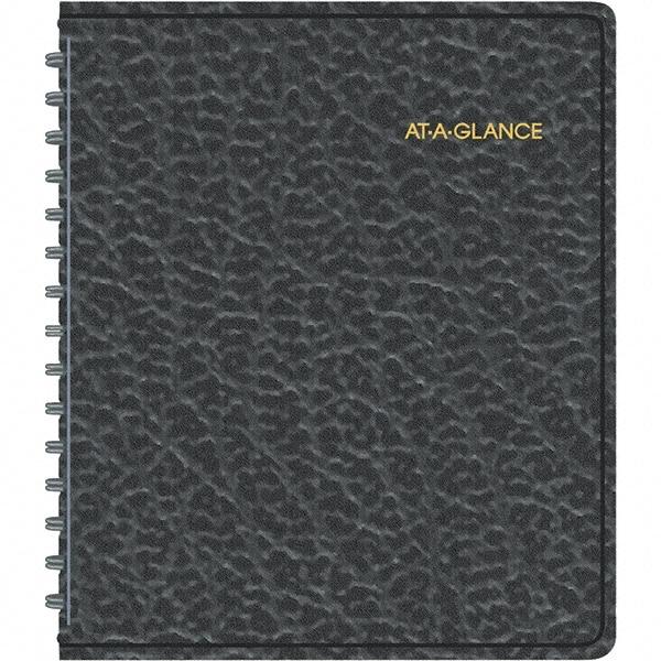 AT-A-GLANCE - 104 Sheet, 6-7/8 x 8-3/4", Weekly Appointment Book - Black - Industrial Tool & Supply
