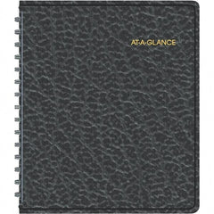 AT-A-GLANCE - 104 Sheet, 6-7/8 x 8-3/4", Weekly Appointment Book - Black - Industrial Tool & Supply