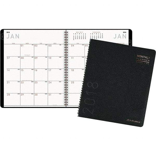 AT-A-GLANCE - 24 Sheet, 8-7/8 x 11", Monthly Planner - Graphite - Industrial Tool & Supply