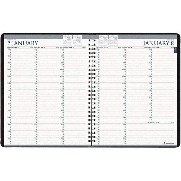 House of Doolittle - 224 Sheet, 8-1/2 x 11", Weekly Planner - Black - Industrial Tool & Supply
