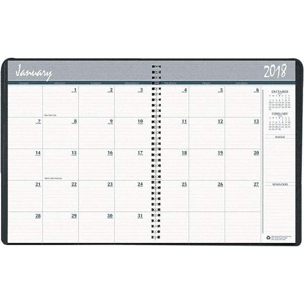 House of Doolittle - 24 Sheet, 6-7/8 x 8-3/4", Monthly Planner - Black - Industrial Tool & Supply