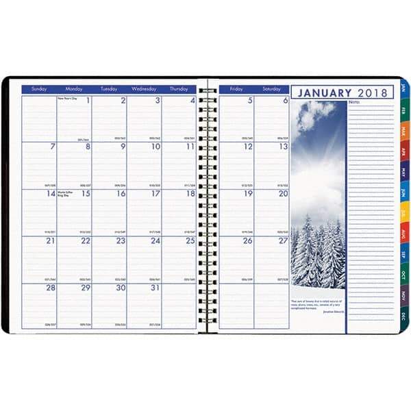 House of Doolittle - 128 Sheet, 8-1/2 x 11", Weekly/Monthly Planner - Black - Industrial Tool & Supply