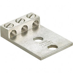 Panduit - 6 AWG Noninsulated Lug Connection Square Ring Terminal - 1/2" Stud, 4" OAL x 2.82" Wide, Tin Plated Aluminum Contact - Industrial Tool & Supply