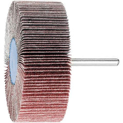 PFERD - 3" Diam x 1" Face Width, Aluminum Oxide Coated Mounted Flap Wheel - 1/4" Shank Mount, 80 Grit, 20,000 Max RPM - Industrial Tool & Supply