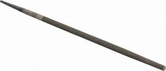 PFERD - 8" Long, Smooth Cut, Round American-Pattern File - Single Cut, 0.31" Overall Thickness, Tang - Industrial Tool & Supply