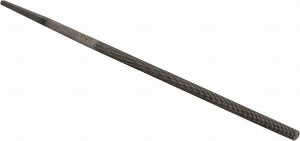 PFERD - 4" Long, Second Cut, Round American-Pattern File - Single Cut, 0.16" Overall Thickness, Tang - Industrial Tool & Supply