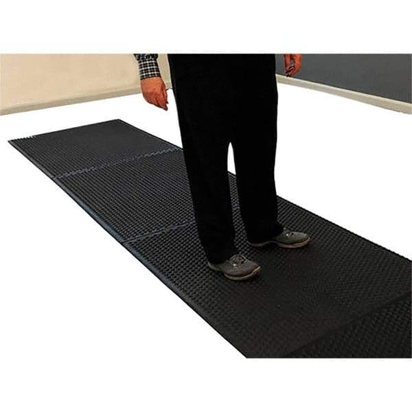 Barefoot - 3' Long x 3' Wide, Dry Environment, Anti-Fatigue Matting - Black, EPDM Rubber with EPDM Rubber Base - Industrial Tool & Supply