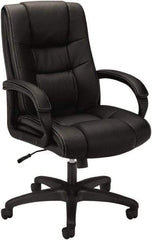 Basyx - 45-1/2" High Executive Chair - 28" Wide x 40" Deep, Vinyl Seat, Black - Industrial Tool & Supply