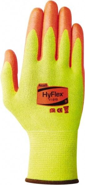 Ansell - Size 2XL (11), ANSI Cut Lvl 4, Abrasion Lvl 0, Nitrile Coated Kevlar/Spectra/Stainless Steel Cut Resistant Gloves - 12" Long, Palm Coated, Knit Wrist, Yellow/Orange, Paired - Industrial Tool & Supply