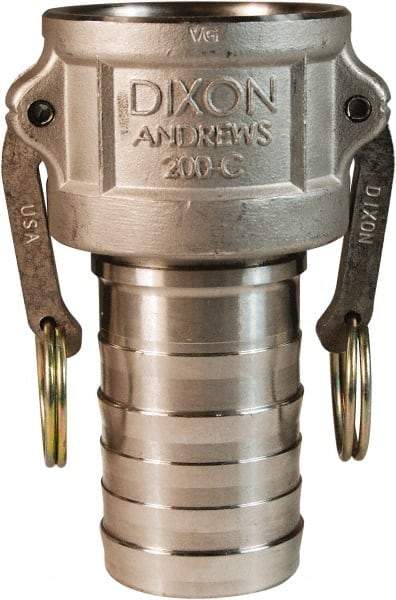 Dixon Valve & Coupling - 1-1/2" Stainless Steel Cam & Groove Suction & Discharge Hose Female Coupler Hose Shank - Part C, 250 Max psi - Industrial Tool & Supply