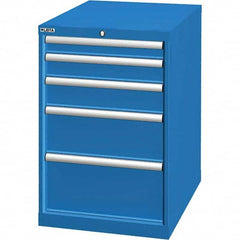 LISTA - 5 Drawer, 46 Compartment Bright Blue Steel Modular Storage Cabinet - Industrial Tool & Supply