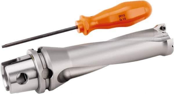 Kennametal - 114.3mm Max Drill Depth, 3xD, 38.1mm Diam, Indexable Insert Drill - 2 Inserts, 50mm Shank Diam, KM50 Modular Connection Shank - Industrial Tool & Supply