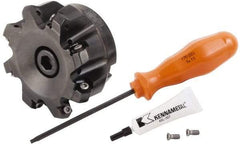 Kennametal - 3" Cut Diam, 1" Arbor Hole, 4.42mm Max Depth of Cut, 30° Indexable Chamfer & Angle Face Mill - 8 Inserts, HNGJ 0604... Insert, Right Hand Cut, 8 Flutes, Through Coolant, Series Dodeka Mini HD - Industrial Tool & Supply