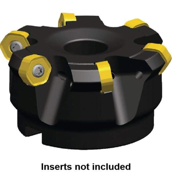 Kennametal - 46.13mm Cut Diam, 22mm Arbor Hole, 4.4mm Max Depth of Cut, 30° Indexable Chamfer & Angle Face Mill - 4 Inserts, HNGJ 0604... Insert, Right Hand Cut, 4 Flutes, Through Coolant, Series Dodeka Mini - Industrial Tool & Supply