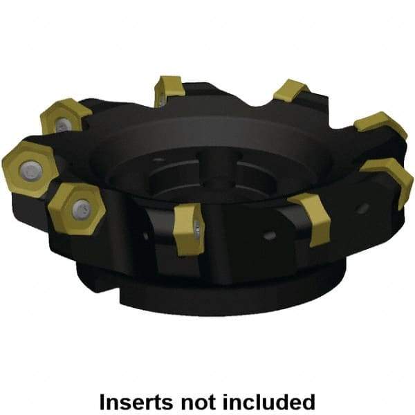 Kennametal - 332.31mm Cut Diam, 60mm Arbor Hole, 8mm Max Depth of Cut, 45° Indexable Chamfer & Angle Face Mill - 18 Inserts, HNPJ 1307... Insert, Right Hand Cut, 18 Flutes, Through Coolant, Series Dodeka Max - Industrial Tool & Supply