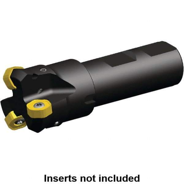 Kennametal - 45° Lead Angle, 40.17mm Max Cut Diam, 32mm Min Cut Diam, 3.2mm Max Depth of Cut, Indexable Chamfer and Angle End Mill - 4 Inserts, HNGJ 0604ANENLD Insert Style, 97mm Overall Length, Through Coolant, Straight Shank - Industrial Tool & Supply