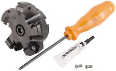 Kennametal - 5 Inserts, 3.245" Cutter Diam, 0.087" Max Depth of Cut, Indexable High-Feed Face Mill - 3/4" Arbor Hole Diam, 1.595" High, KSHR Toolholder, HNGJ 0905.. Inserts, Series Dodeka High-Feed - Industrial Tool & Supply