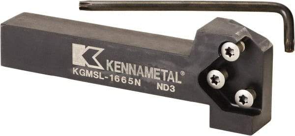 Kennametal - External Thread, 152.4mm OAL, Left Hand Indexable Grooving Cutoff Toolholder - 25.4mm Shank Height x 25.4mm Shank Width, KGMS Toolholder Style, Series A4 - Industrial Tool & Supply