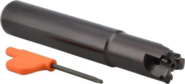 Kennametal - 3/4" Cut Diam, 0.04" Max Depth, 3/4" Shank Diam, Cylindrical Shank Indexable High-Feed Helical End Mill - Screw Holding Method, WP..0302.. Insert, KF Toolholder, Through Coolant - Industrial Tool & Supply