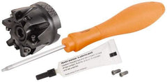 Kennametal - 6 Inserts, 2" Cutter Diam, 0.059" Max Depth of Cut, Indexable High-Feed Face Mill - 3/4" Arbor Hole Diam, 1.57" High, KF2X Toolholder, WOEJ 0905.. Inserts, Series KenFeed 2X - Industrial Tool & Supply