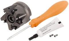 Kennametal - 5 Inserts, 1.9995" Cutter Diam, 0.059" Max Depth of Cut, Indexable High-Feed Face Mill - 3/4" Arbor Hole Diam, 1.575" High, KF2X Toolholder, WOEJ 0905.. Inserts, Series KenFeed 2X - Industrial Tool & Supply