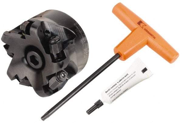 Kennametal - 3" Cut Diam, 6.33mm Max Depth, 1" Arbor Hole, 5 Inserts, RNGN 12... Insert Style, Indexable Copy Face Mill - KDNR Cutter Style, 11,200 Max RPM, 2 High, Series KSSR-RN - Industrial Tool & Supply