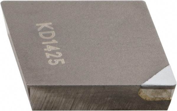 Kennametal - CPG421 Grade KD1425 Polycrystalline Diamond (PCD) Turning Insert - Uncoated, 80° Diamond, 1/2" Inscr Circle, 1/8" Thick, 1/64" Corner Radius - Industrial Tool & Supply